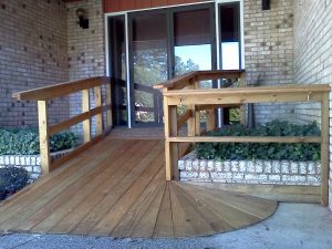 HIGHLY CUSTOMIZED RAMP AT FRONT DOOR WITH HANDRAILS