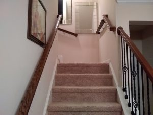 MATCHING HANDRAILS ON SECOND STAIRWAY WALLS